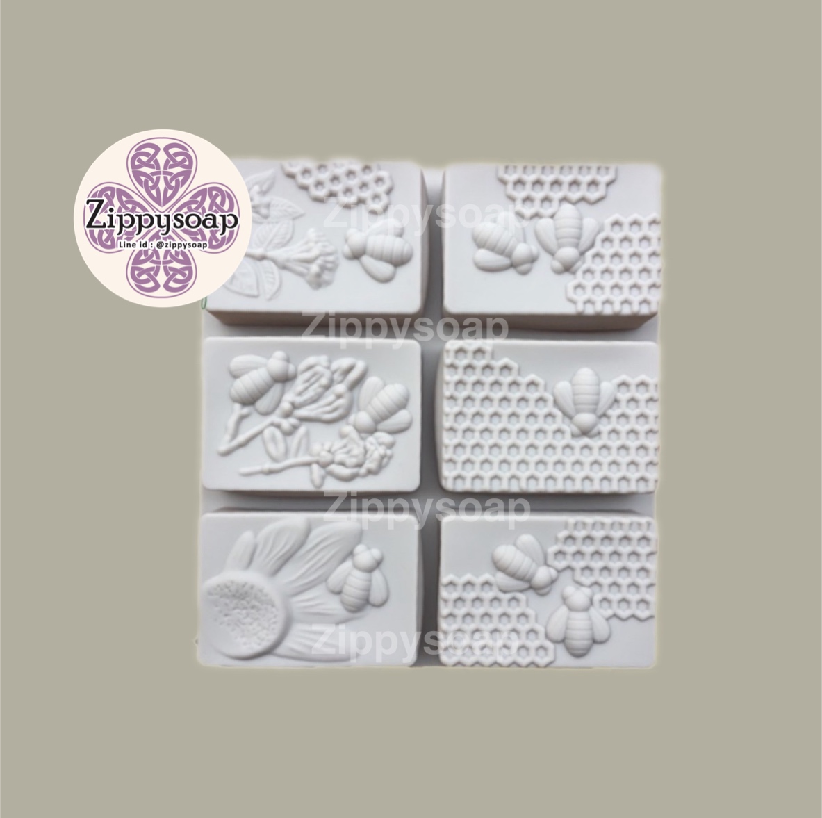 แม่พิมพ์ซิลิโคนรังผึ้งสี่เหลี่ยม ขนาด100 g 6ช่อง 006767