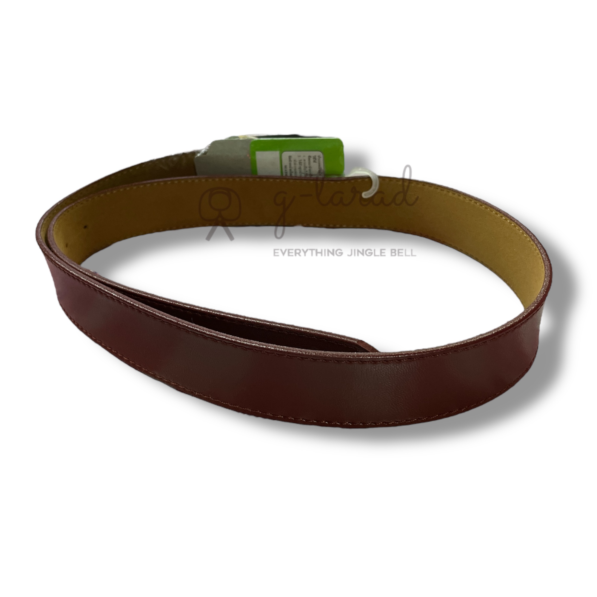 เข็มขัดนักเรียนชาย สายน้ำตาล หัวทอง เส้นใหญ่ มัธยม (ยาว 40-60 นิ้ว)