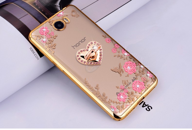 Case Huawei Y5ii / Pre-order * เคสหรูหราเทคนิคการชุบทอง TPU ซิลิโคนอ่อนนุ่ม + แหวน *