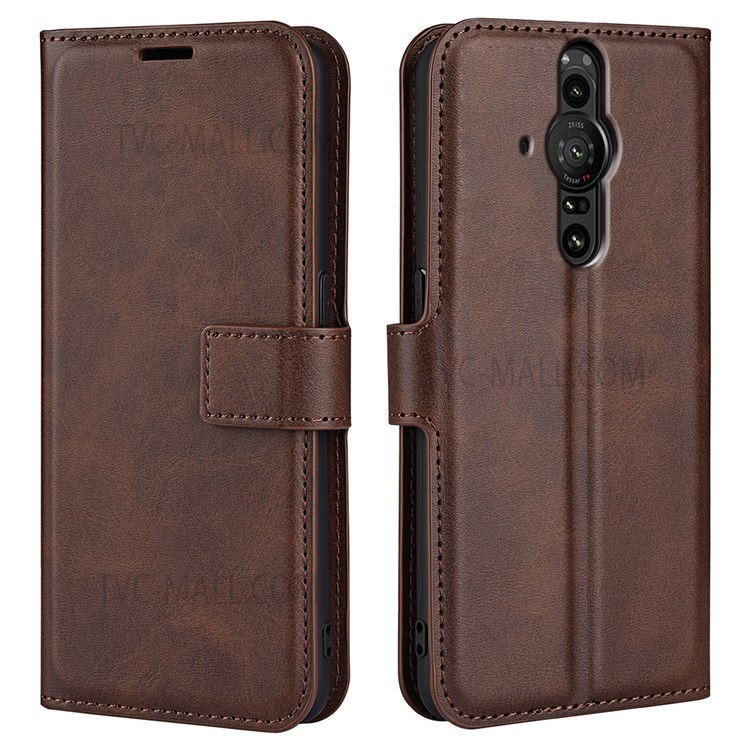 Case Sony Xperia Pro-I # Pre-Order * เคสกระเป๋าสตางค์แม่เหล็กแบบบางเฉียบพร้อมซองหนัง PU + ฝาครอบป้องกันภายในแบบ TPU *