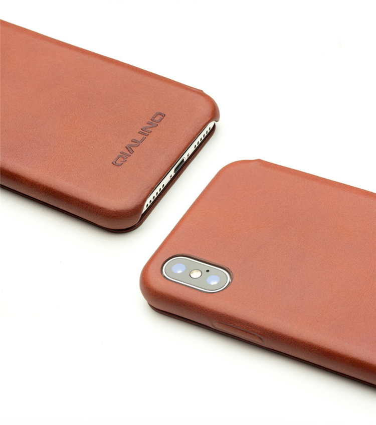 Case iPhone X, iPhone XS # Pre-Order * QIALINO Auto-sleep / wake หนังแท้ชั้นบนสุดสไตล์ธุรกิจหรูหรา *