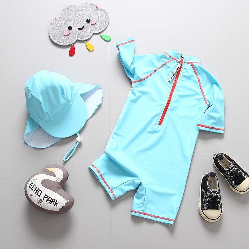 ชุดว่ายน้ำ ลายฉลาม สีฟ้า ไซส์ XL