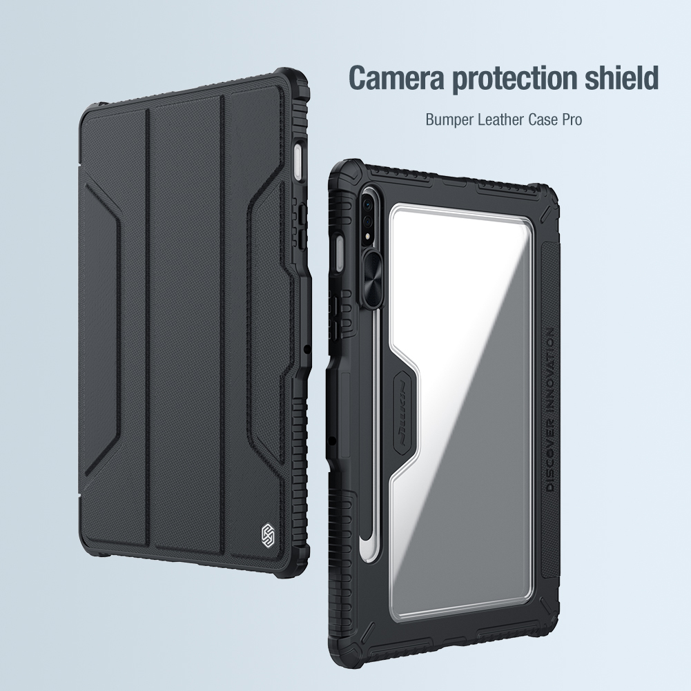 Case Samsung Galaxy Tab S8 # Pre-Order * NILLKIN เคสหนังกันชน Pro Trifold Stand Textured PU Leather ปกแท็บเล็ต Auto Wake / Sleep เคสป้องกันพร้อมตัวเลื่อนกล้อง *
