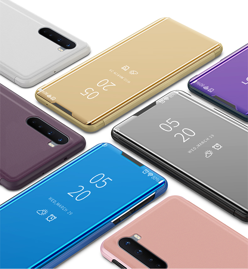 Case OnePlus Nord 5G / Pre-order * เคสดูหน้าต่างกระจกชุบ ทำจากวัสดุหนัง PC + PU หน้าต่างโปร่งแสงเพื่อให้ดูข้อมูลได้ง่าย *
