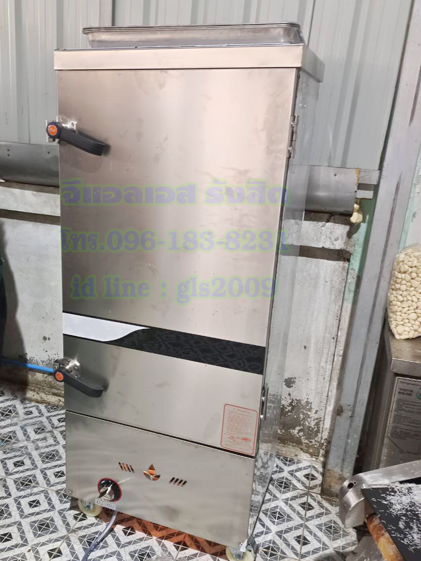 ตู้หุงข้าวไอน้ำ12ถาดใช้แก๊ส