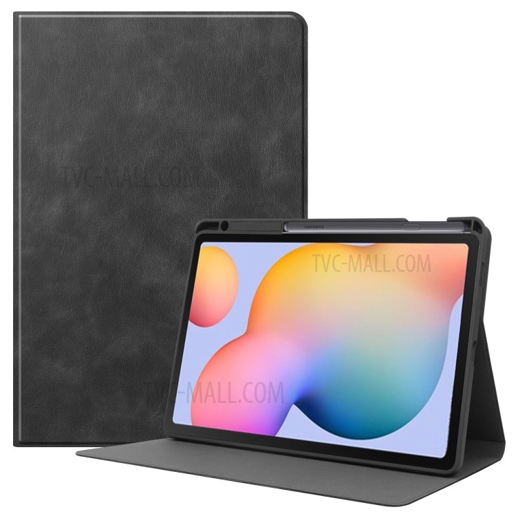 Case Samsung Galaxy Tab S6 Lite # Pre-Order * เคสพื้นผิวหนัง PU ยืนแท็บสมาร์ทพร้อมช่องเสียบปากกา *