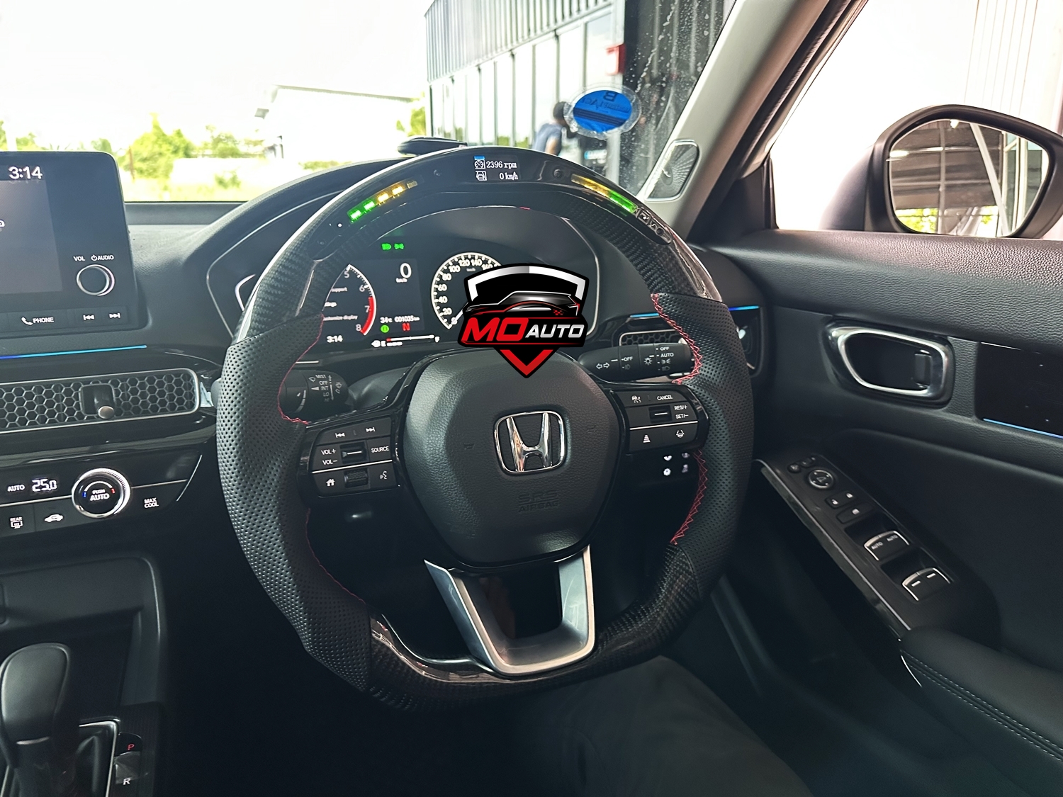 พวงมาลัย LED คาร์บอนแท้ CIVIC FE