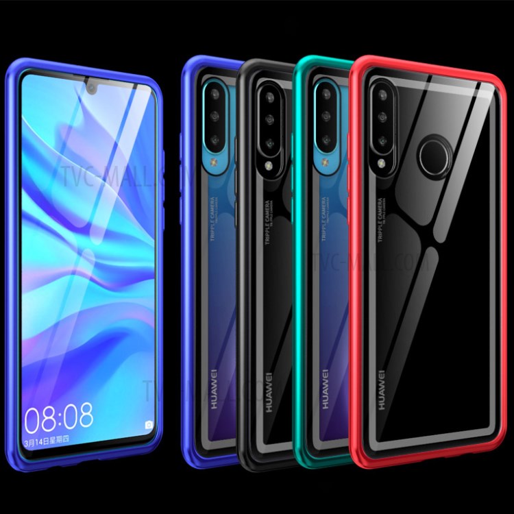 Case Huawei P30 Lite / Pre-Order * เคสกระจก + กรอบโลหะแม่เหล็กที่ถอดออกได้ *