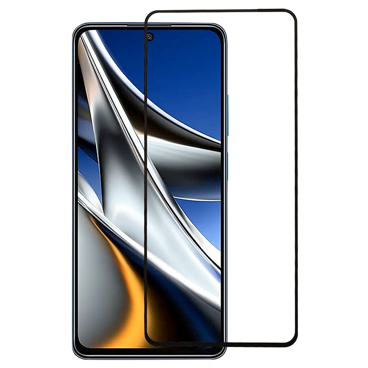 กระจกกันรอย Xiaomi Poco X5 Pro 5G # Pre-Order * การพิมพ์ผ้าไหมกระจกเทมเปอร์ปกป้องหน้าจอคลุมทั้งหมดกาวเต็มขอบสีดำ *