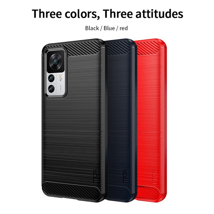 Case Xiaomi 12T Pro 5G # Pre-Order * MOFI JK TPU เคสคาร์บอนไฟเบอร์พื้นผิวแปรงพื้นผิวฝาครอบโทรศัพท์ทนต่อการขีดข่วน *