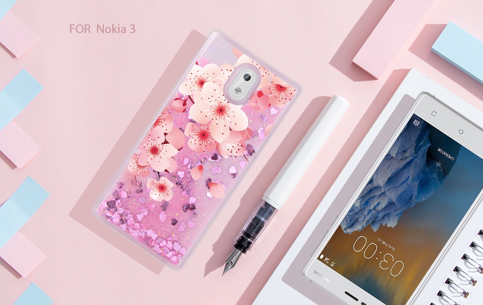 Case Nokia 3 / Pre-order * เคส ซอฟท์Silicon อัลตร้าบาง+ G Litterเหลวดาวตกทรายเลื่อมใส *