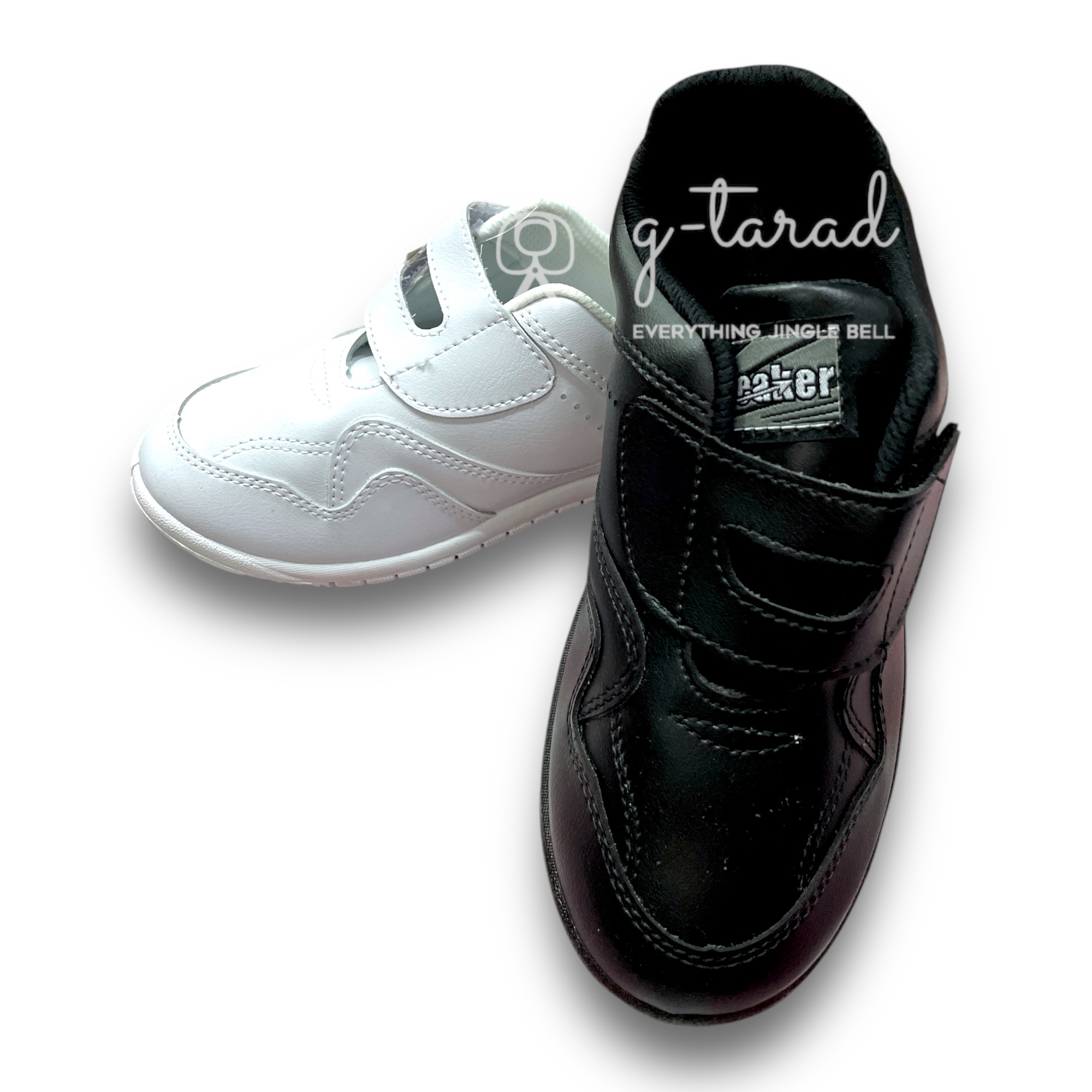 Breaker F-13 - รองเท้าผ้าแบบเทป สีดำ, สีขาว No.31-41