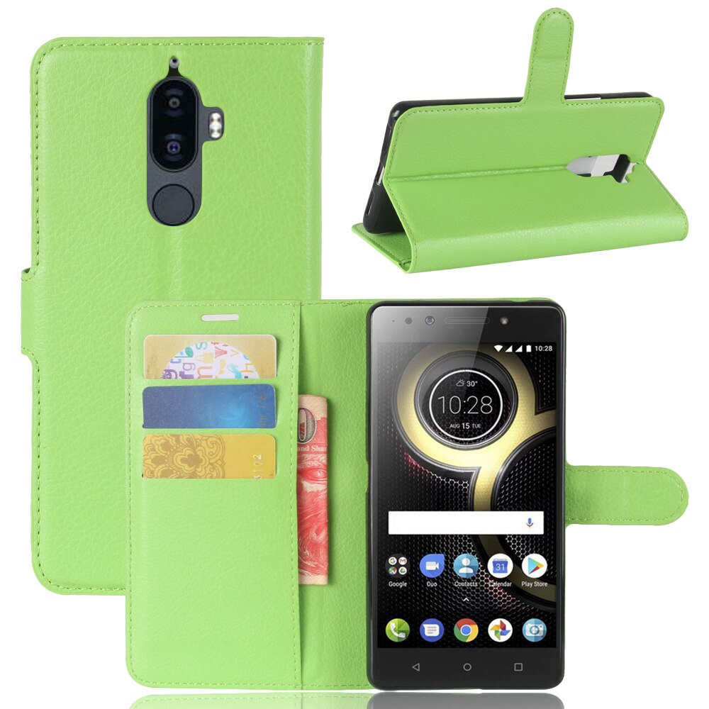 Case Lenovo K8 Note / Pre-order * เคสผิวลิ้นจี่ สไตล์กระเป๋าสตางค์: 3 ช่องเสียบการ์ด 1 + กระเป๋าเงิน *