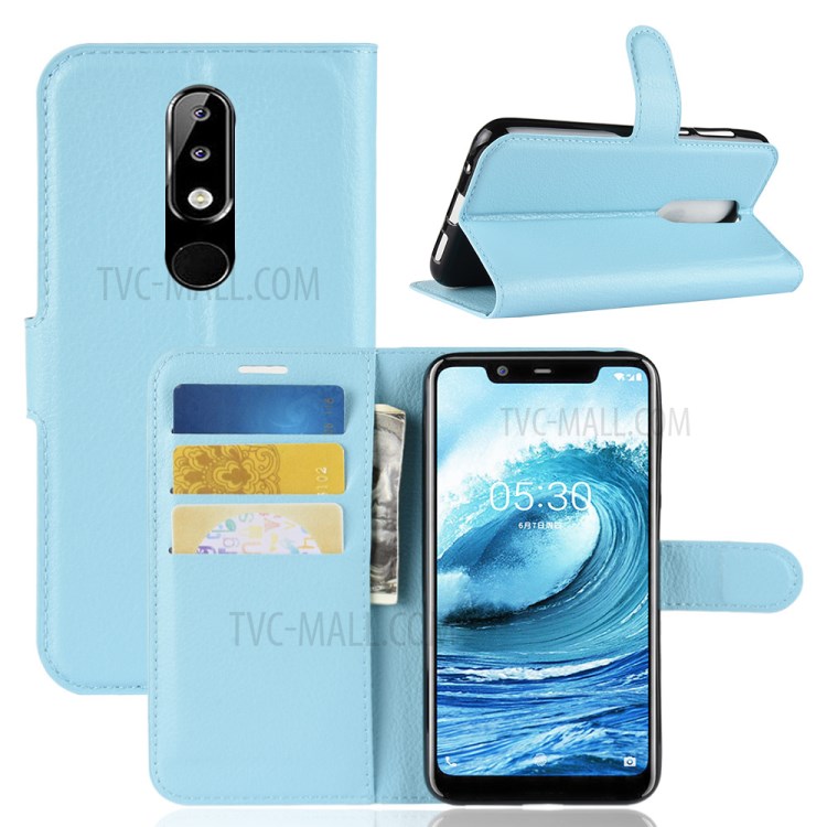 Case Nokia 6.1 Plus / Pre-order * ผิวลิ้นจี่ ช่องเสียบการ์ด Wallet และช่องใส่เงินสด *