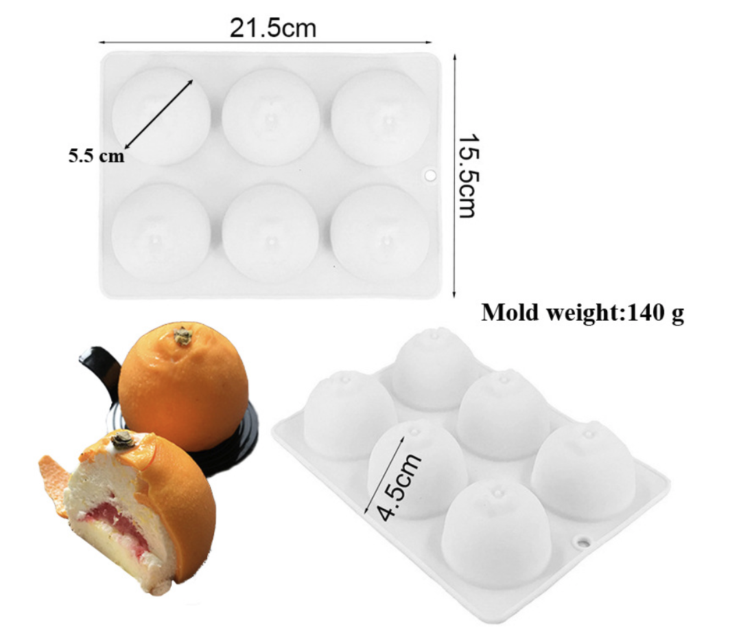 แม่พิมพ์ซิลิโคน ส้ม 5.5*4.5 cm 85g 005783