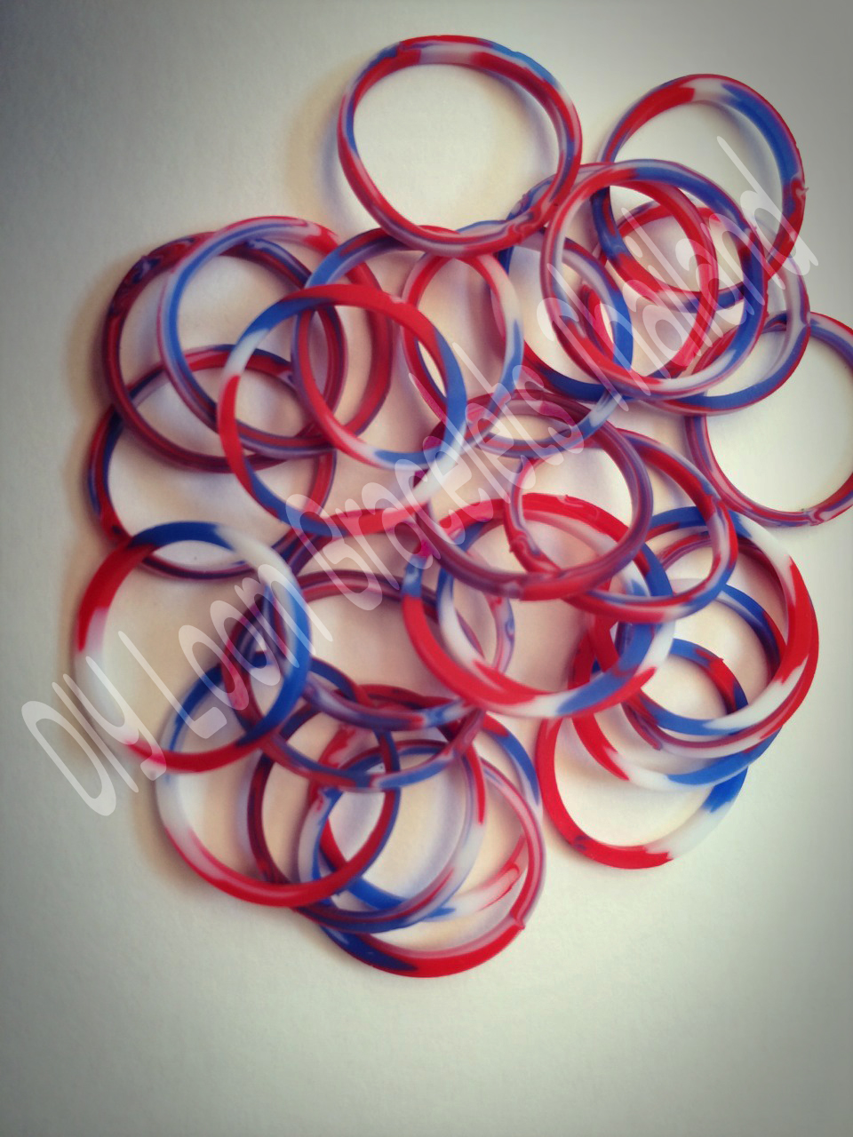 100% Silicone Loomband Tie Die สีธงชาติ 600 เส้น( TF)