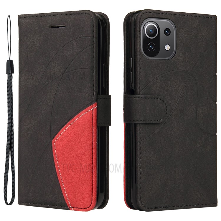 Case Xiaomi 11 Lite 5G # Pre-Order * เคสกระเป๋าสตางค์หนังสไตล์ประกบสองสีพร้อมสายคล้องมือ *