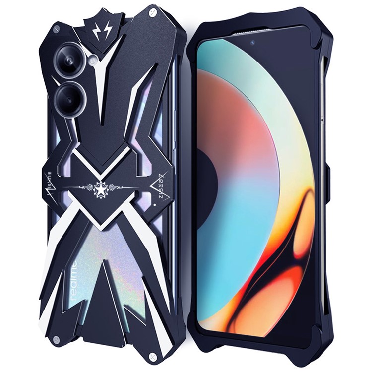 Case Realme 10 Pro 5G # Pre-order * เคสโลหะทนทานอลูมิเนียมอัลลอยด์ฝาครอบโทรศัพท์กันรอยขีดข่วน - สีดำ *
