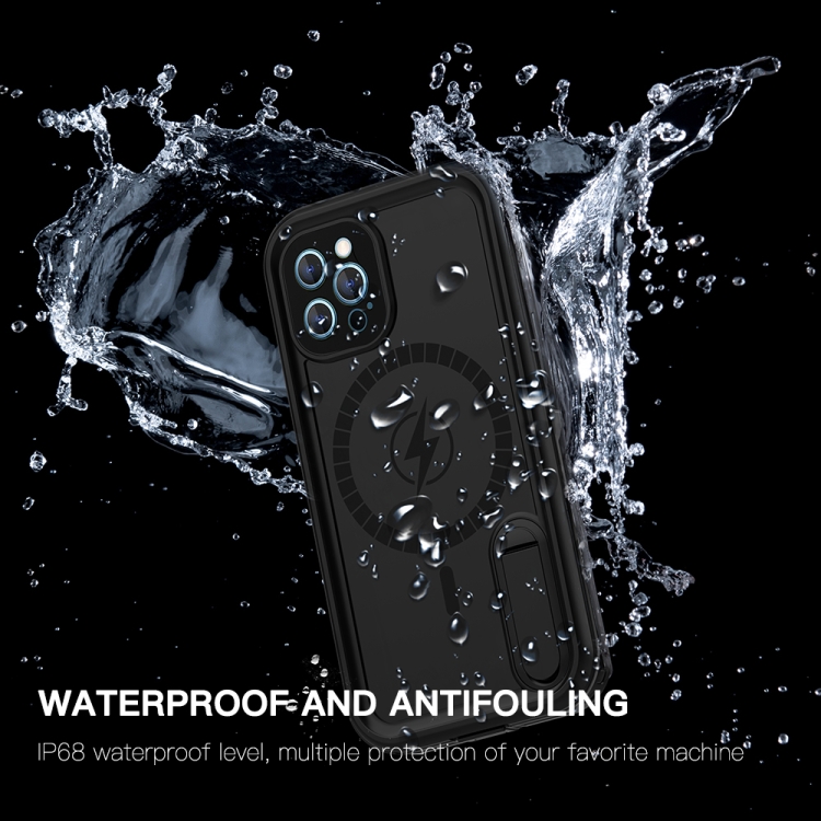 Case iPhone 12 Pro Max / Pre-Order * RedPepper กันกระแทกกันน้ำสีทึบ PC + TPU Magsafe เคสพร้อมขาตั้ง *