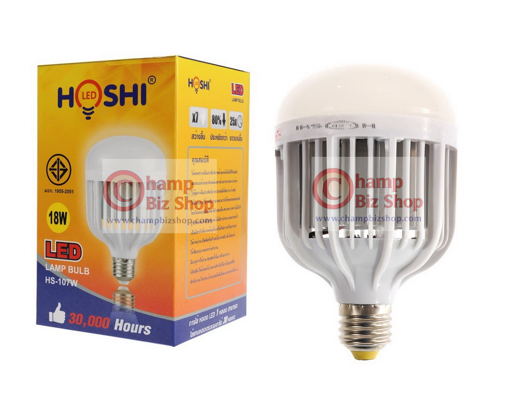 หลอดไฟ LED HOSHI E27 18W (CW) Day แสงสีขาว