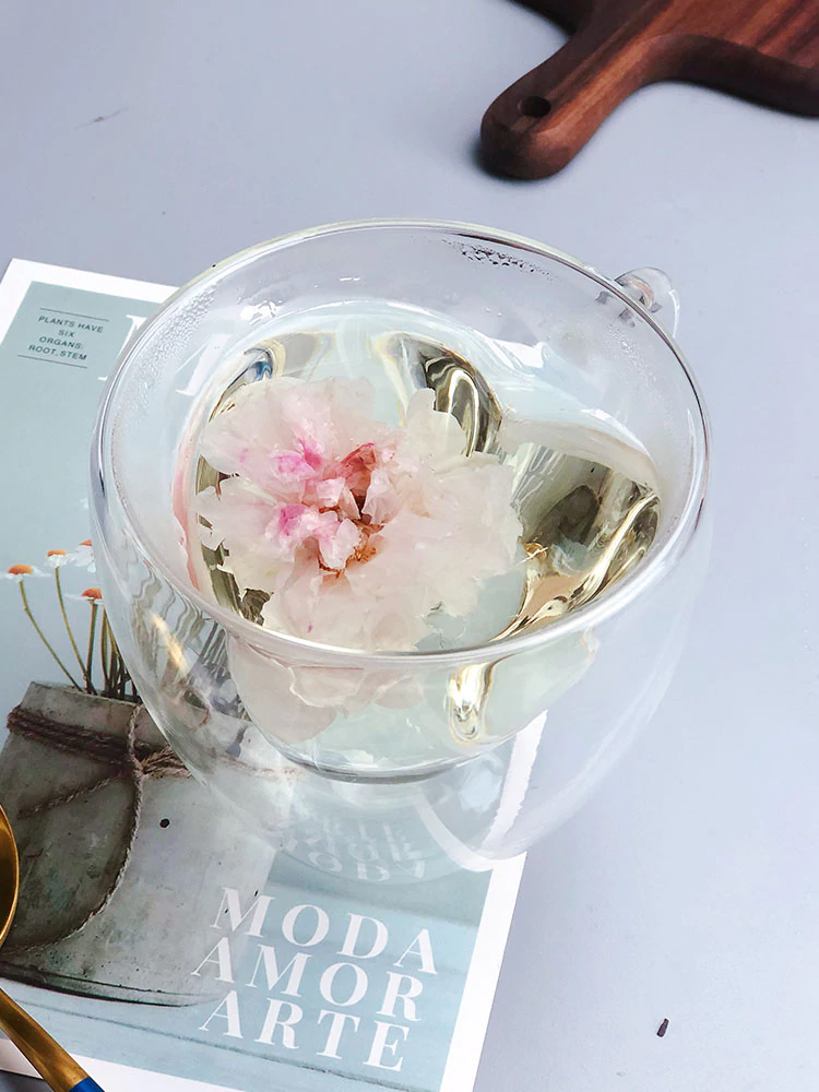 แก้วน้ำสองชั้น ทรงหัวใจ Double wall cup แก้วชาร้อน แก้วกาแฟ