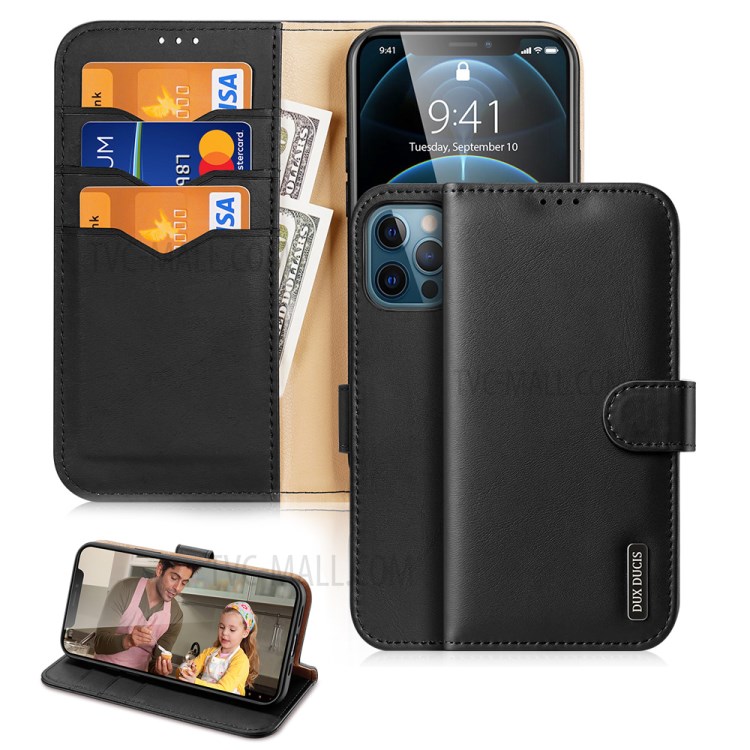 Case iPhone 12 Pro Max / Pre-Order * DUX DUCIS Hivo เคสฝาพับหนังแท้ ช่องใส่บัตร Wallet และช่องเงินสด *