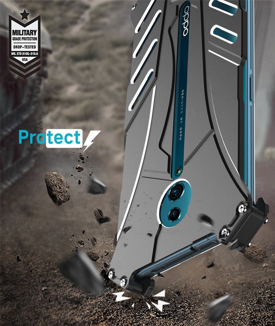 Case OPPO Reno 10x Zoom / พรีออเดอร์ * R-JUST Armor โลหะอลูมิเนียม กันกระแทก *