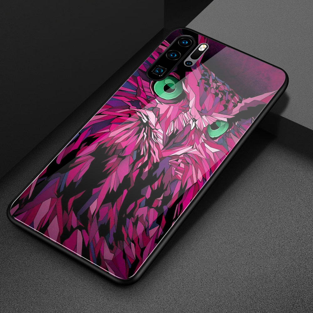 Case Huawei Nova 4 / Pre-Order * เคสลายนกฮูกซิลิโคนนุ่ม TPU + กระจกนิรภัยปกหลัง *