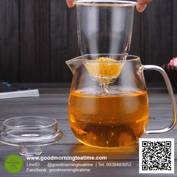 กาน้ำชาแก้วใส แก้วใสชงชา ขนาด 600 ml.