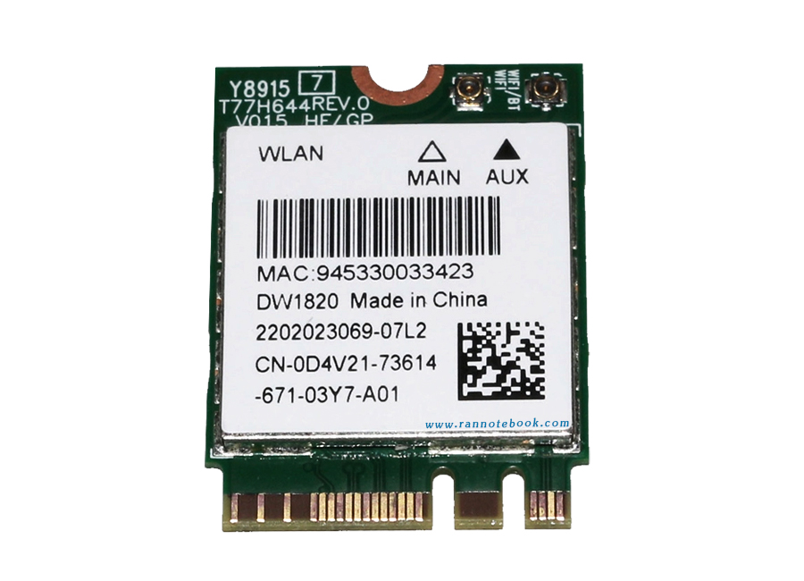Wireless Card Dell Latitude 3490 แท้ การ์ดไวไฟ Dell 3490 การ์ดรับสัญญาณ ไวไฟ แท้ ตรงรุ่น ตรงสเปค ประกันศูนย์ Dell Thailand