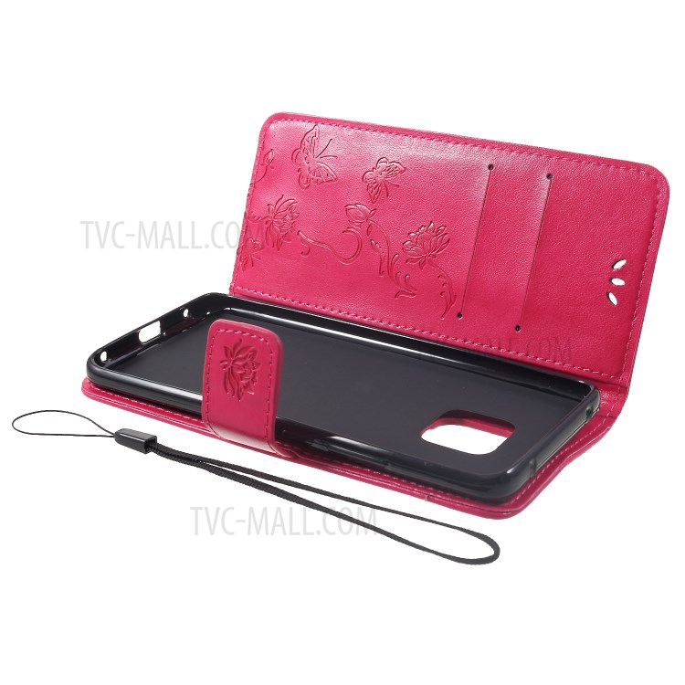 Case Huawei Mate 20 Pro / Pre-order * เคสประทับผีเสื้อดอกไม้หนังยืนกระเป๋าสตางค์ *