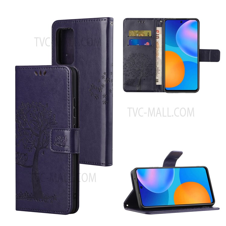 Case Xiaomi Redmi Note 11 4G # Pre-Order * เคสกระเป๋าสตางค์แบบต้นไม้นกฮูกตราตรึงใจ PU ขาตั้งหนังป้องกันพร้อมสายคล้องมือ *