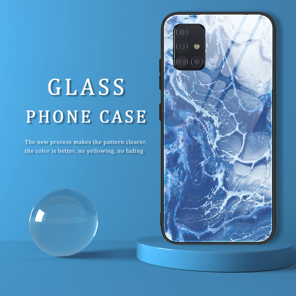 Case Samsung Galaxy A51 / Pre-order * เคสลายหินอ่อนเนื้อกระจกนิรภัยปกหลัง + TPU Combo *