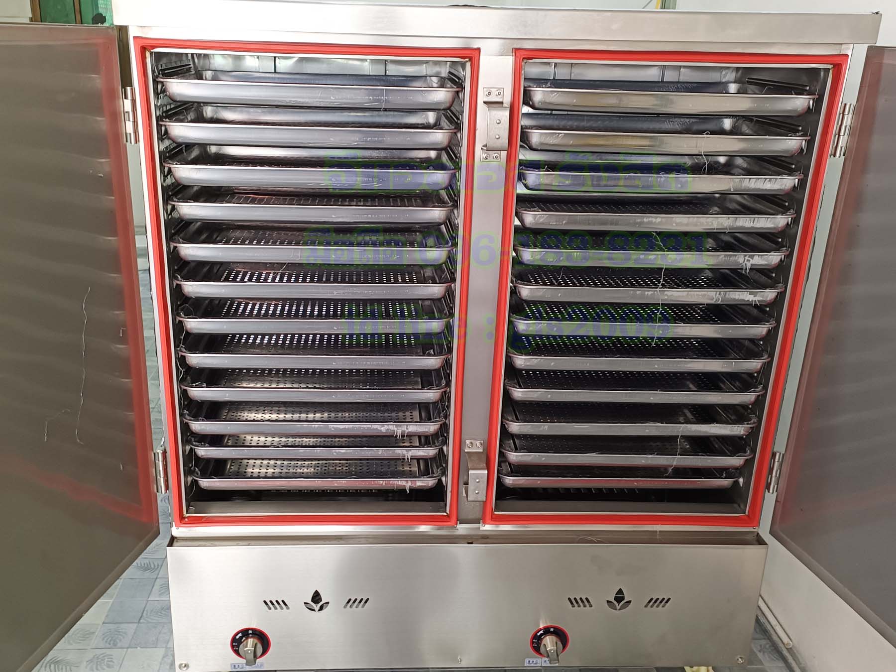 ตู้หุงข้าว24ถาด ใช้แก๊ส