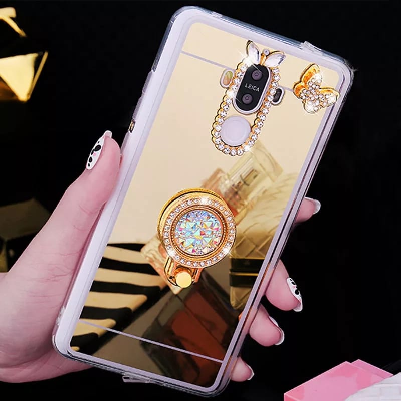 Case Huawei Mate 9 Pro / Pre-order * เคสTpu ซิลิโคนหรูหราใหม่ + ขาตั้งแหวน กระจก *