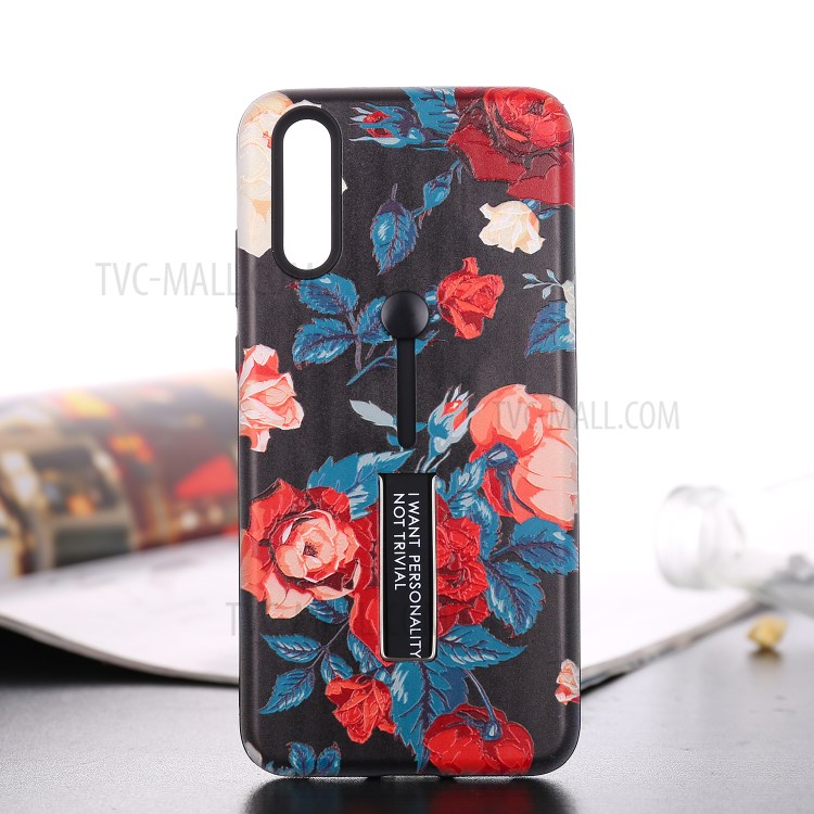 Case Huawei P20 Pro / Pre-order * เคสลายดอกไม้นูน TPU + PC ไฮบริด+ แหวนและขาตั้ง *