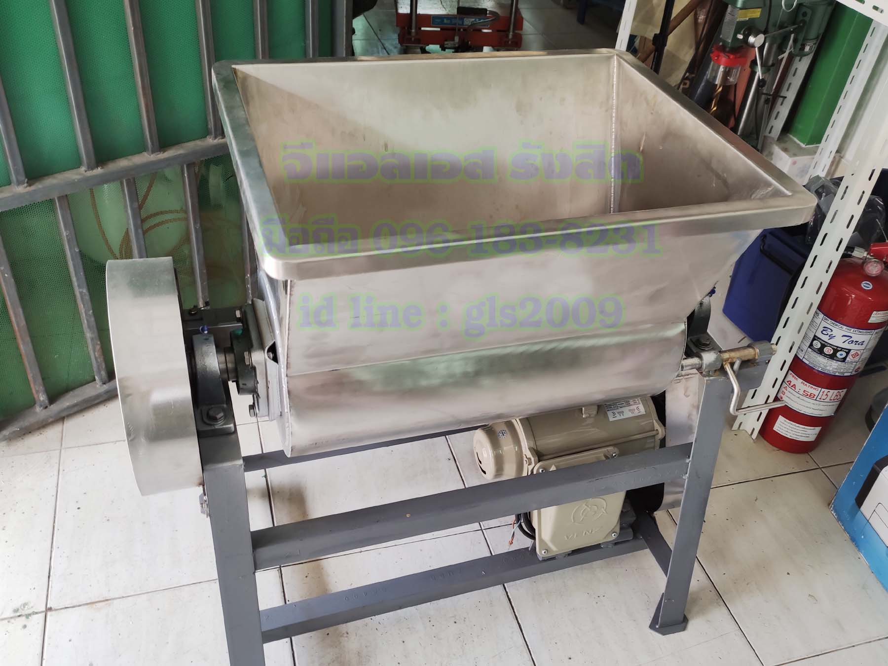 เครื่องนวดแป้งขนมจีนถังสแตนเลสอ๊าคก้อนแขนสแตนเลส