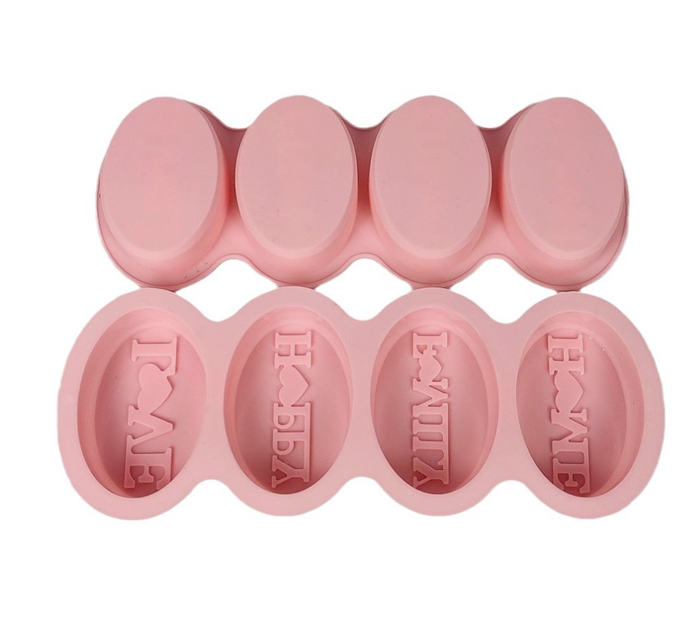 แม่พิมพ์ซิลิโคนวงรี 4 ช่อง 5.7*9*2.3 cm 100g 005717