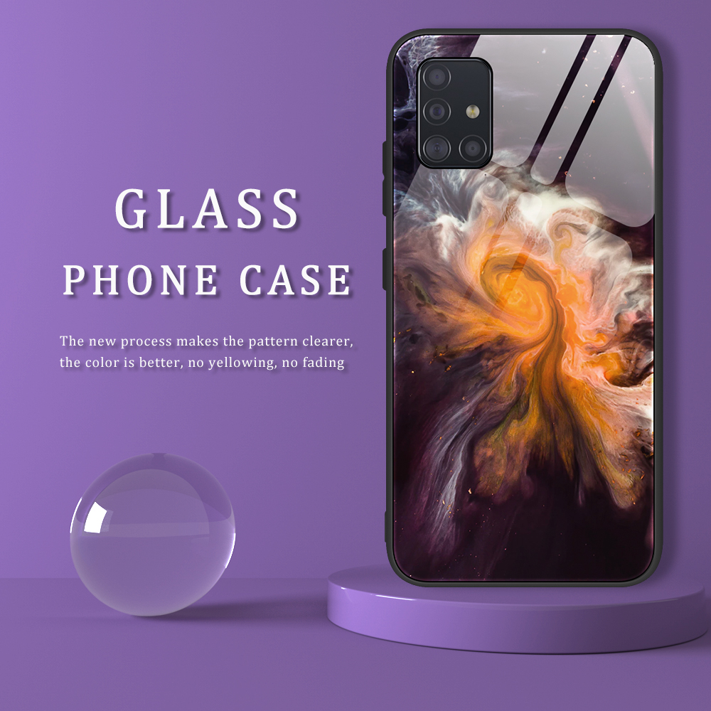 Case Samsung Galaxy A51 / Pre-order * เคสลายหินอ่อนเนื้อกระจกนิรภัยปกหลัง + TPU Combo *