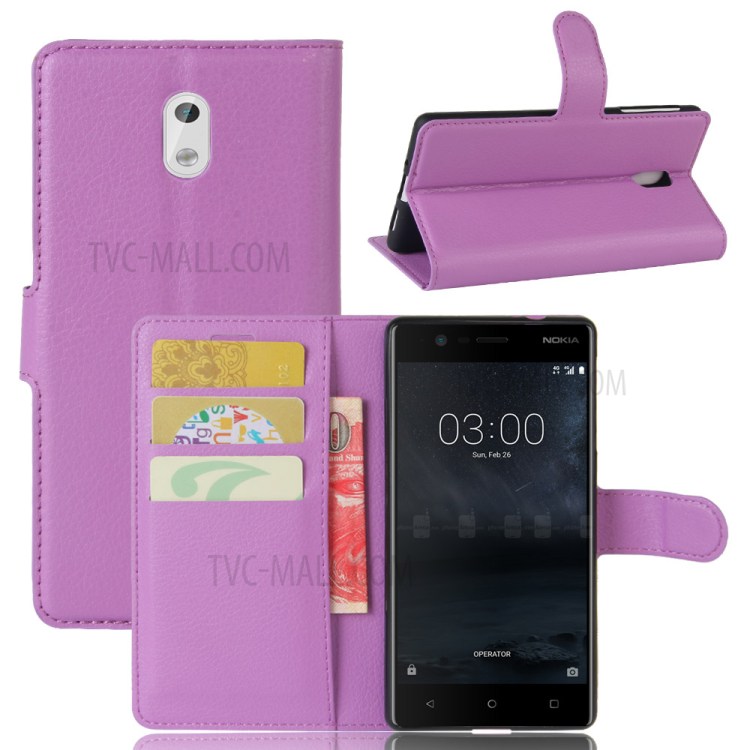 Case Nokia 3 / Pre-order * เคสผิวลิ้นจี่ Wallet *