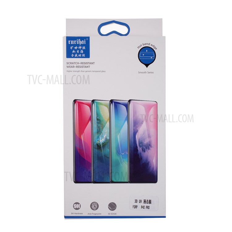 กระจกกันรอย Huawei P40 Pro / Pre-order * RURIHAI 3D UV เหลว วัสดุ Asahi Glass คุณภาพสูง *