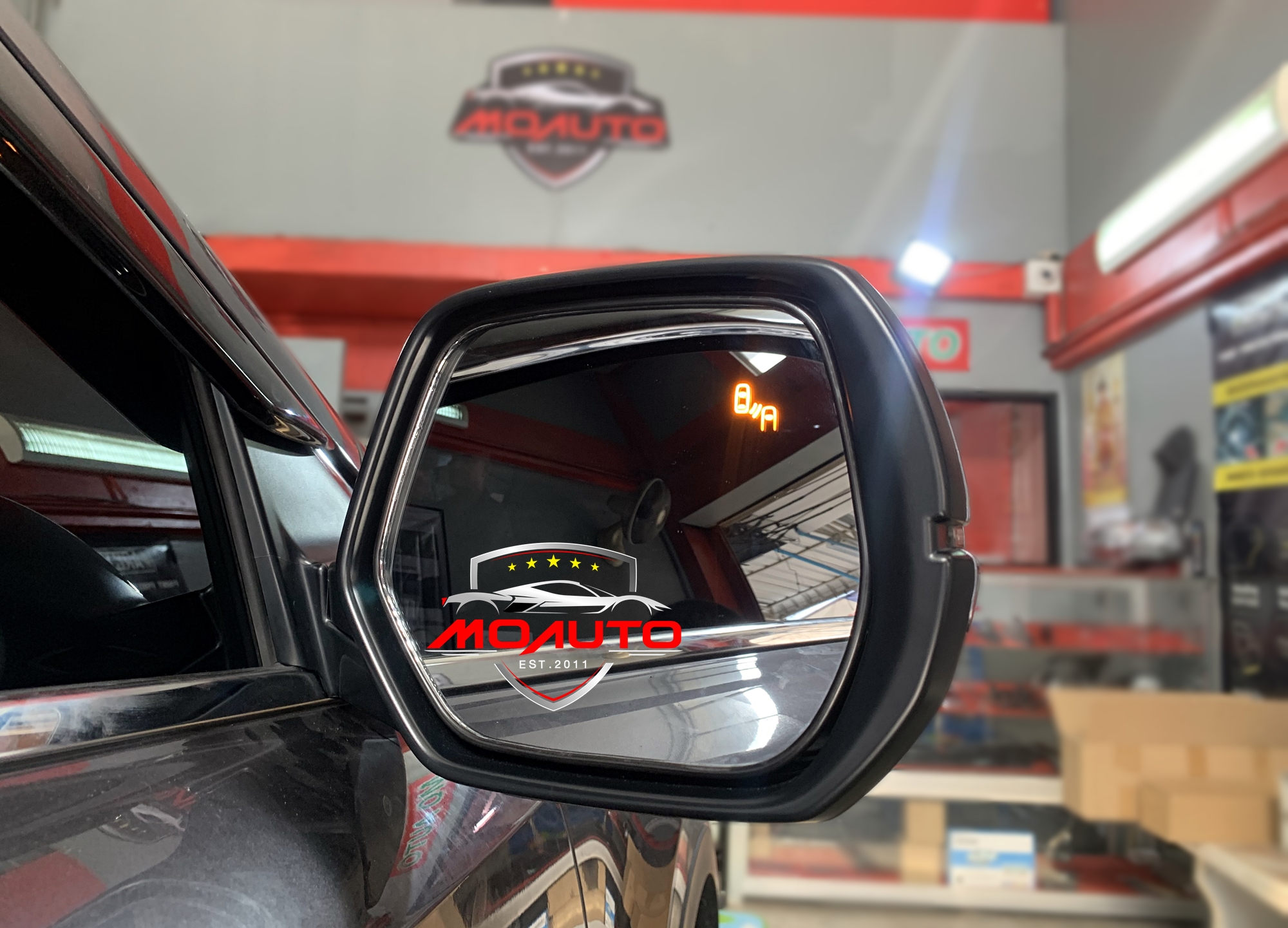ชุดระบบช่วยเตือนมุมอับสายตาที่กระจกมองข้าง V1 (Blind Spot Monitor) CR-V G5