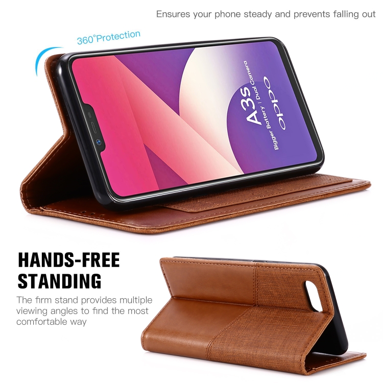 Case OPPO A3S / Pre-order * MUXMA MX109 ซองหนังพลิกแนวนอนพร้อมที่วางและช่องเสียบการ์ดและกระเป๋าสตางค์ *