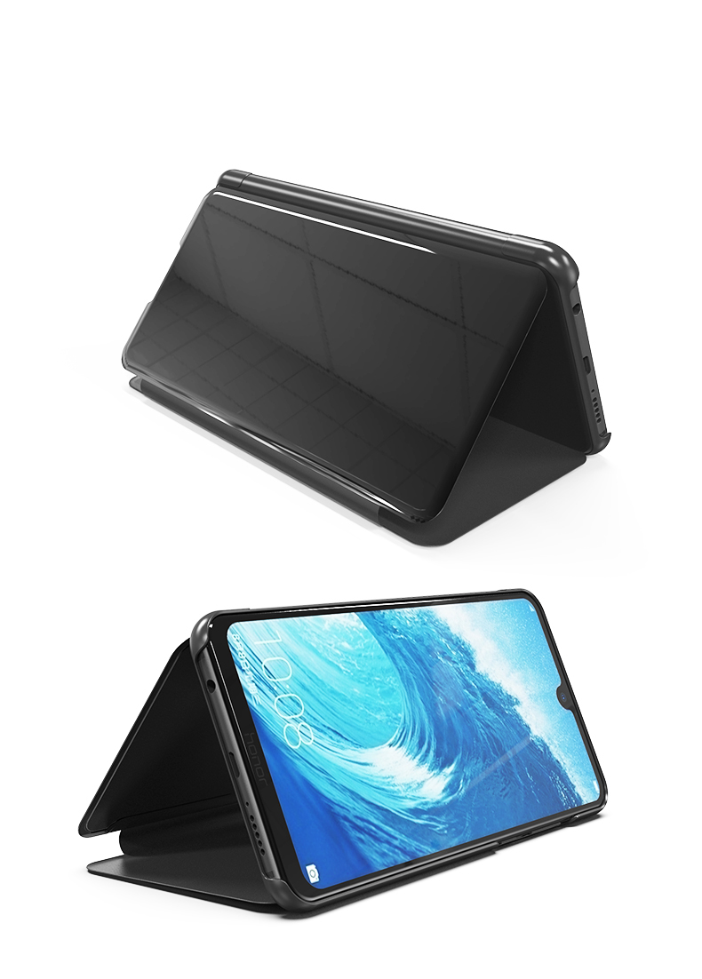 Case Huawei Nova 4 / Pre-Order * หน้าต่างโปร่งแสงเพื่อการดูข้อมูลที่ง่าย พื้นผิวกระจกชุบสามารถใช้เป็นกระจก *