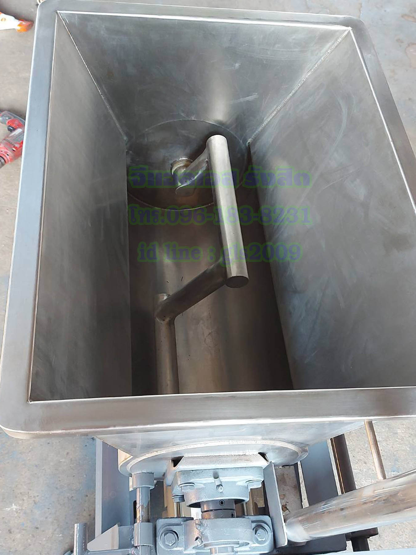 เครื่องนวดแป้งขนมจีนถังสแตนเลสอ๊าคก้อนแขนสแตนเลส