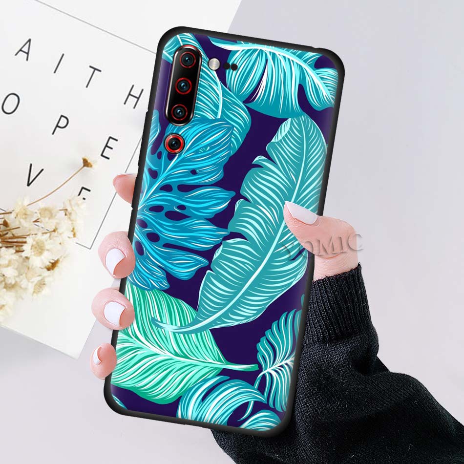 Case Lenovo Z6 Pro / Pre-Order * ใบไม้สีเขียวเขตร้อน เคสซิลิโคนพิมพ์ลาย วัสดุ: ที่มีคุณภาพสูงสีดำซิลิโคนอ่อนนุ่ม *