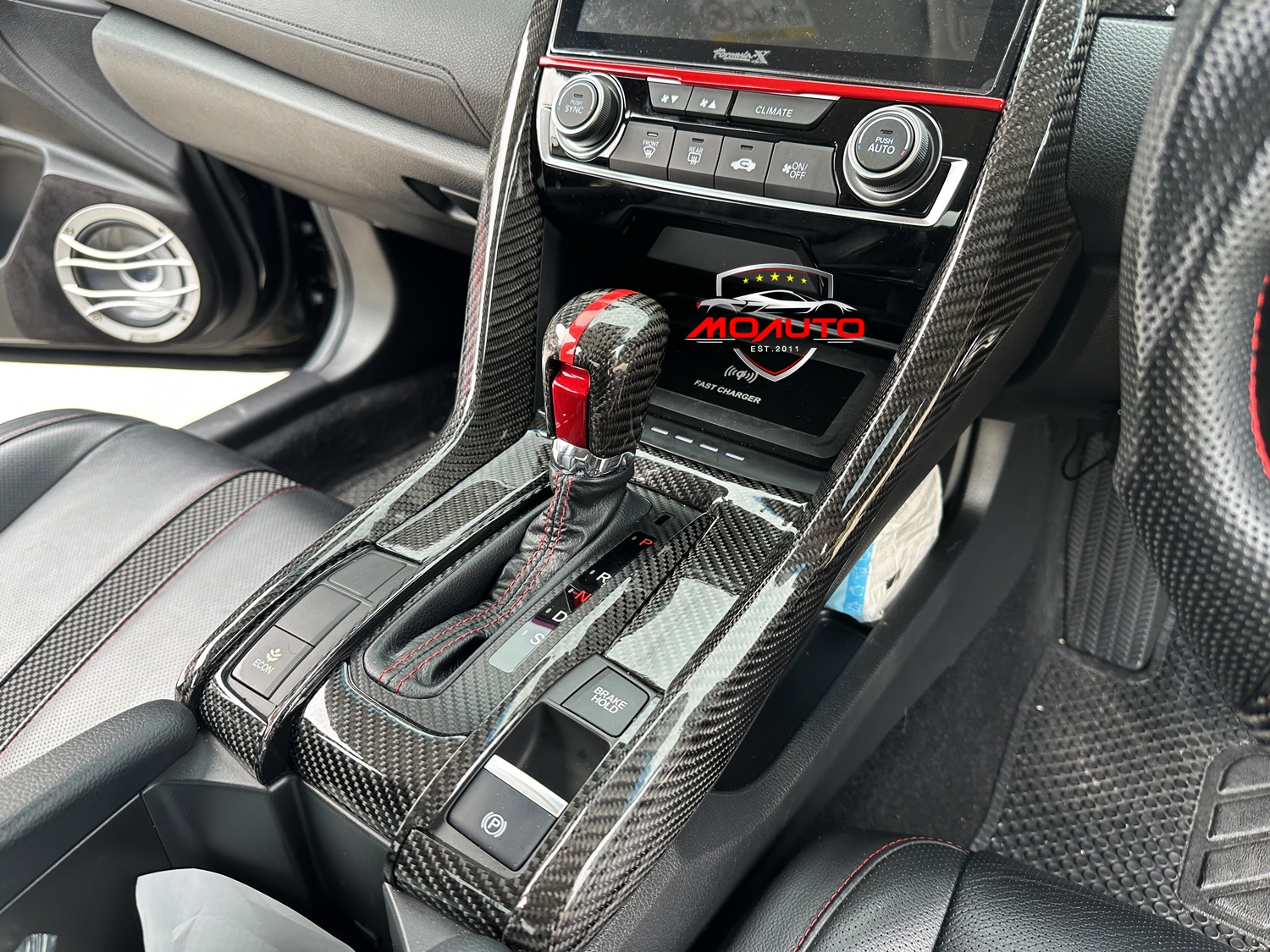 ชุดครอบคอนโซลเกียร์ CARBON แท้ CIVIC FC / FK 2016-2021