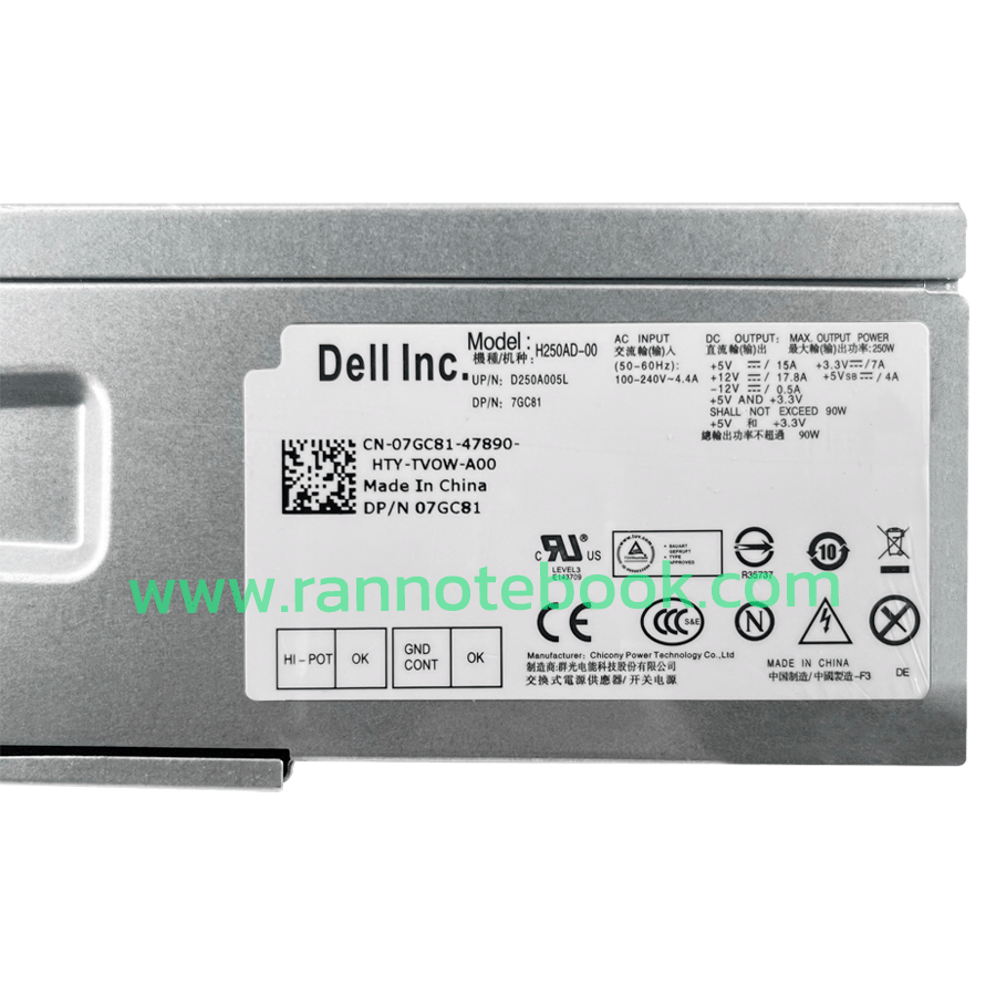 Power Supply Dell Optiplex 390 DT 250W แท้ ประกันศูนย์ Dell Thailand