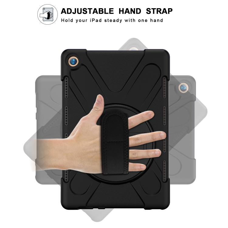 Case Huawei MediaPad M5 Pro / Pre-Order * เคสขาตั้งแบบหมุนได้ 360 องศา PC + เคสซิลิโคน Combo พร้อมสายคล้องมือ *