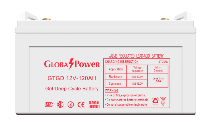 Global Power แบตเตอรี่ Deep Cycle GEL ความจุ 120Ah แรงดัน 12V สำหรับโซล่าเซลล์ รถกอล์ฟ